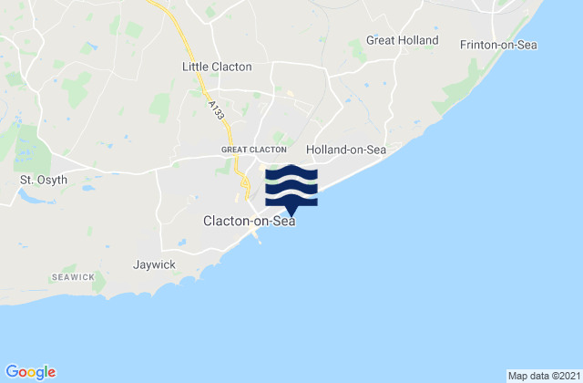 Mappa delle Getijden in Clacton Beach, United Kingdom