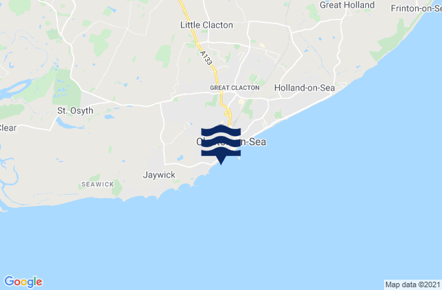 Mappa delle Getijden in Clacton West and Martello Bay Beach, United Kingdom