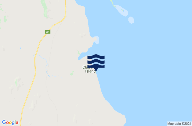 Mappa delle Getijden in Clairview Island, Australia
