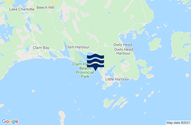 Mappa delle Getijden in Clam Harbour, Canada