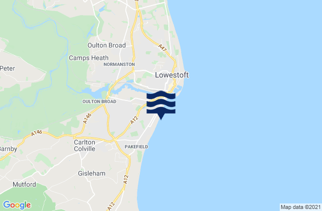 Mappa delle Getijden in Claremont Pier (South) Beach, United Kingdom
