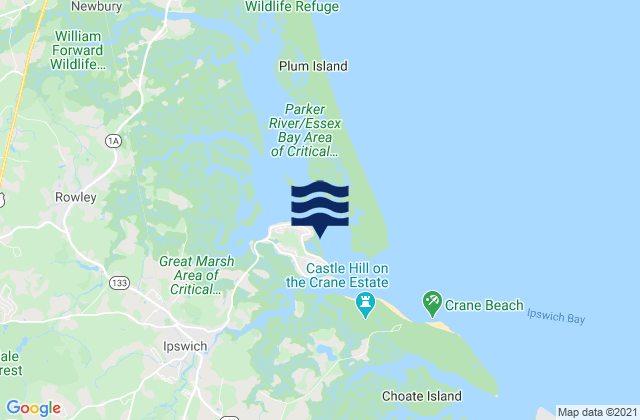 Mappa delle Getijden in Clark Beach, United States