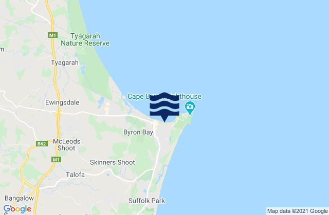 Mappa delle Getijden in Clarks Beach, Australia