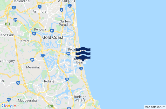 Mappa delle Getijden in Clear Island Waters, Australia