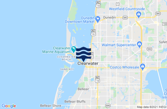 Mappa delle Getijden in Clearwater, United States