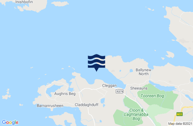 Mappa delle Getijden in Cleggan Bay, Ireland