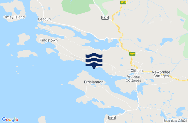 Mappa delle Getijden in Clifden Bay, Ireland