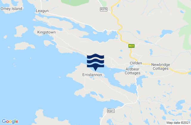 Mappa delle Getijden in Clifden Bay, Ireland
