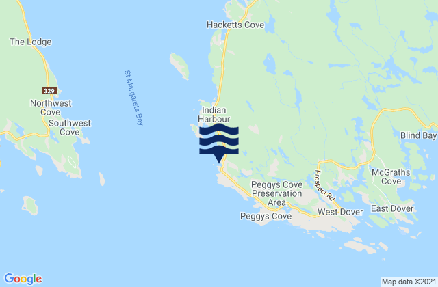 Mappa delle Getijden in Cliff Cove, Canada