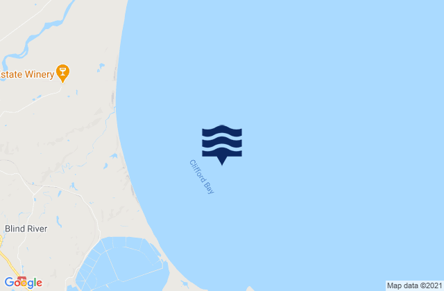 Mappa delle Getijden in Clifford Bay, New Zealand