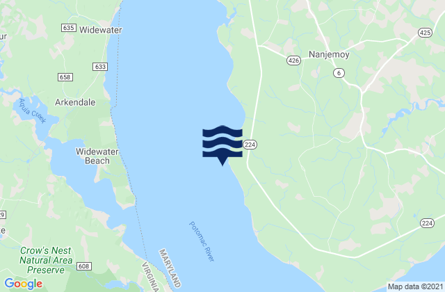 Mappa delle Getijden in Clifton Beach (Smith Point), United States
