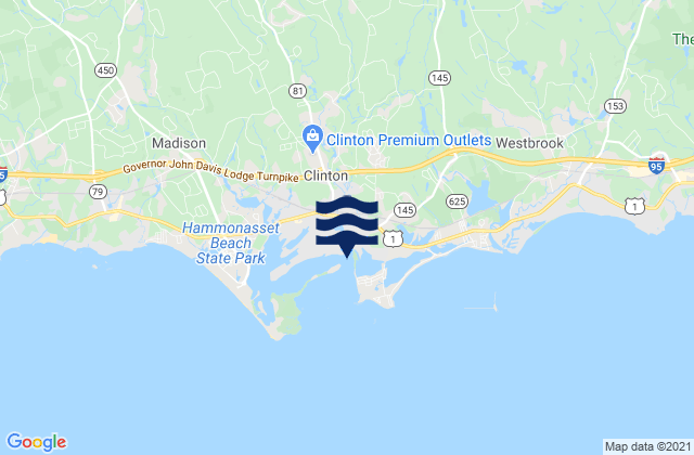 Mappa delle Getijden in Clinton Town Beach, United States