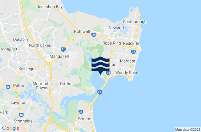 Mappa delle Getijden in Clontarf, Australia