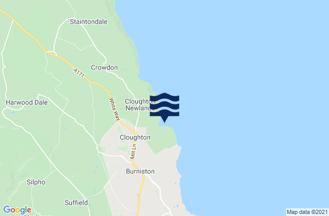 Mappa delle Getijden in Cloughton Wyke Beach, United Kingdom