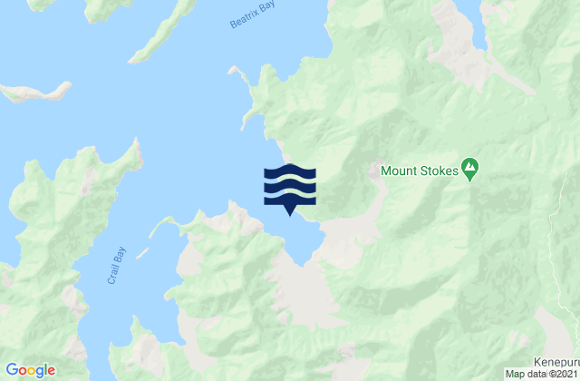 Mappa delle Getijden in Clova Bay, New Zealand