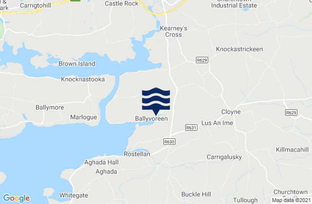 Mappa delle Getijden in Cloyne, Ireland