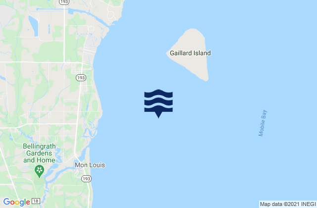 Mappa delle Getijden in Coast Guard Station (Mobile Bay), United States