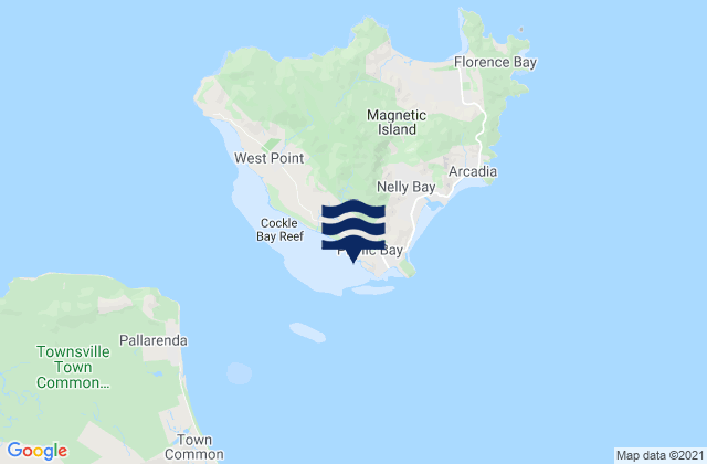Mappa delle Getijden in Cockle Bay, Australia