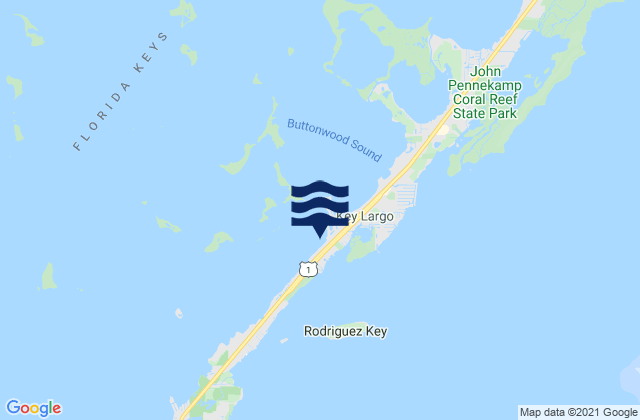 Mappa delle Getijden in Cocoanut Key Bay, United States