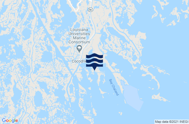 Mappa delle Getijden in Cocodrie Terrebonne Bay, United States
