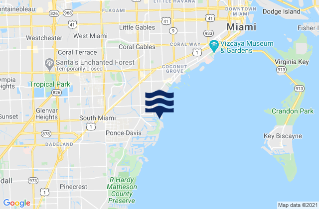 Mappa delle Getijden in Cocoplum Yacht Club Marina, United States