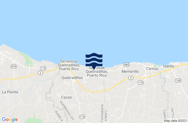 Mappa delle Getijden in Cocos Barrio, Puerto Rico