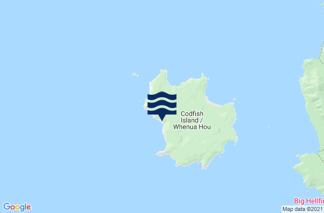 Mappa delle Getijden in Codfish Island (Whenuahou), New Zealand