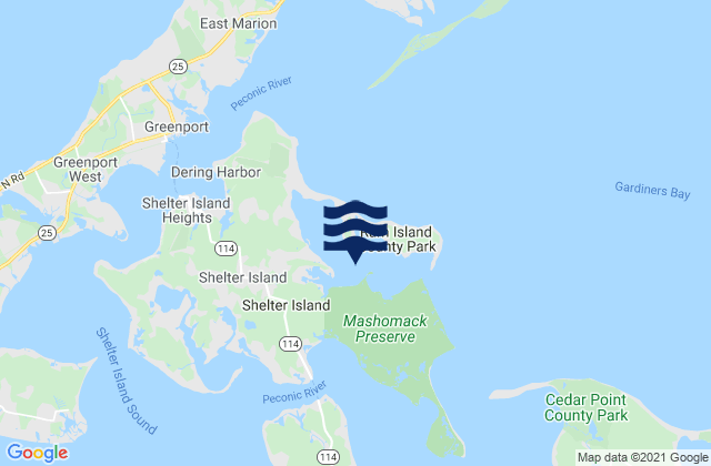 Mappa delle Getijden in Coecles Harbor, United States
