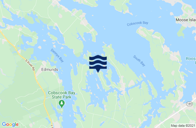 Mappa delle Getijden in Coffins Point, Canada