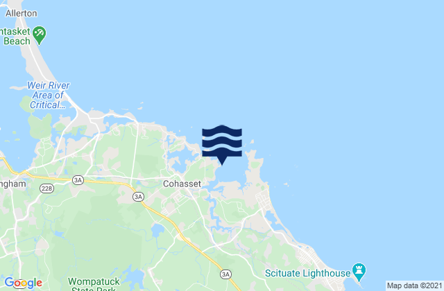 Mappa delle Getijden in Cohasset Harbor (White Head), United States