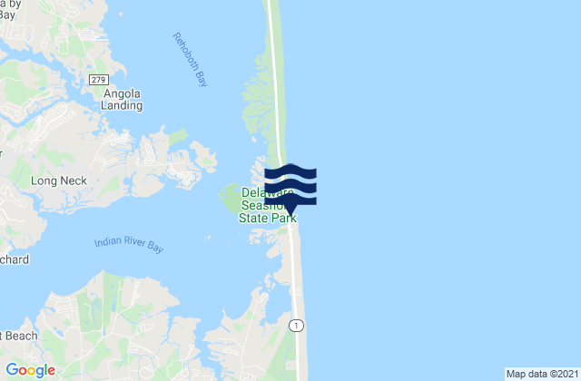 Mappa delle Getijden in Coin Beach, United States
