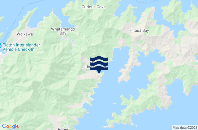 Mappa delle Getijden in Coles Bay (Waingaro Bay), New Zealand