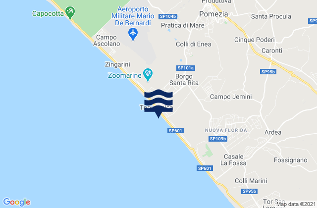 Mappa delle Getijden in Colli di Enea, Italy