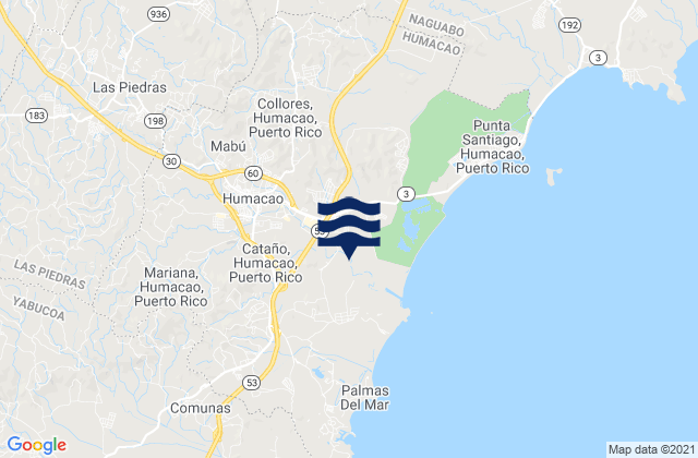 Mappa delle Getijden in Collores Barrio, Puerto Rico