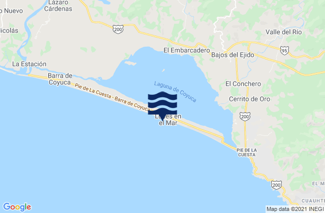 Mappa delle Getijden in Colonia Luces en el Mar, Mexico
