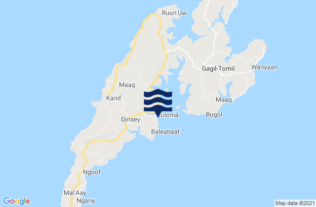 Mappa delle Getijden in Colonia, Micronesia