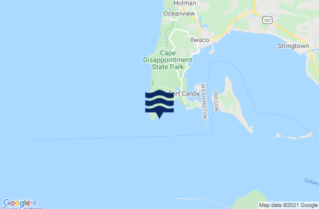 Mappa delle Getijden in Columbia River Entrance (N. Jetty), United States
