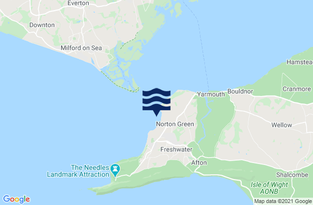 Mappa delle Getijden in Colwell Bay, United Kingdom