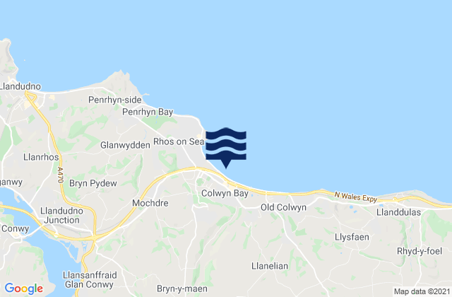 Mappa delle Getijden in Colwyn Bay, United Kingdom