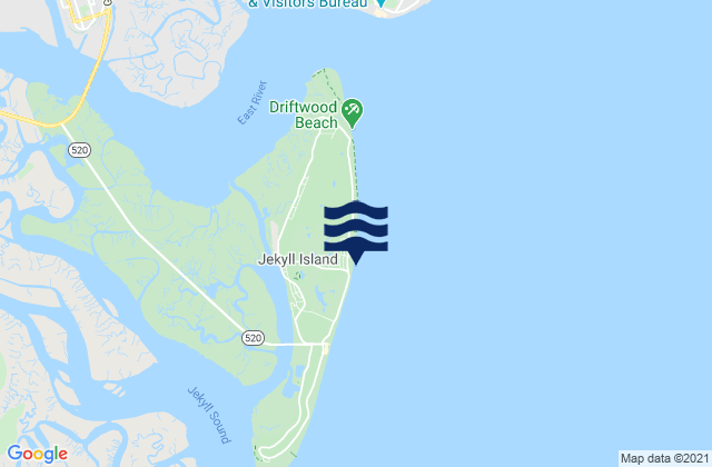 Mappa delle Getijden in Comfort Inn/Jekyll Island, United States