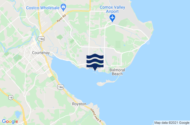 Mappa delle Getijden in Comox, Canada