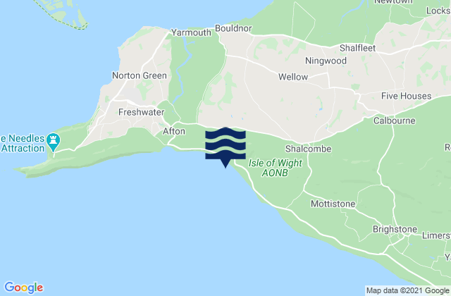 Mappa delle Getijden in Compton Bay Beach, United Kingdom