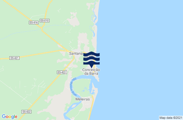 Mappa delle Getijden in Conceição da Barra, Brazil