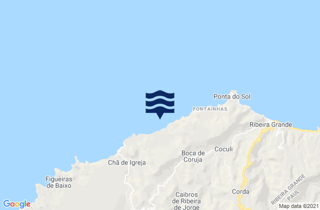 Mappa delle Getijden in Concelho da Ribeira Grande, Cabo Verde