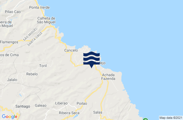 Mappa delle Getijden in Concelho de Santa Cruz, Cabo Verde