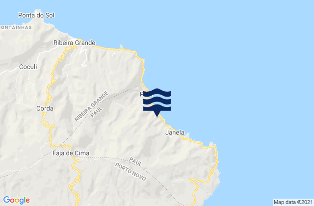 Mappa delle Getijden in Concelho do Paul, Cabo Verde