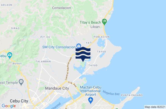 Mappa delle Getijden in Consolacion, Philippines