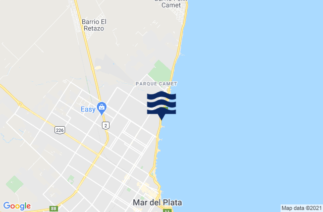 Mappa delle Getijden in Constitucion (Mar del Plata), Argentina