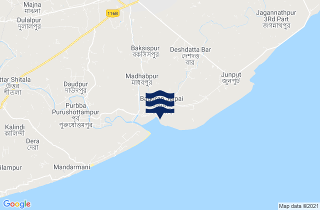 Mappa delle Getijden in Contai, India