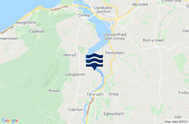 Mappa delle Getijden in Conwy, United Kingdom